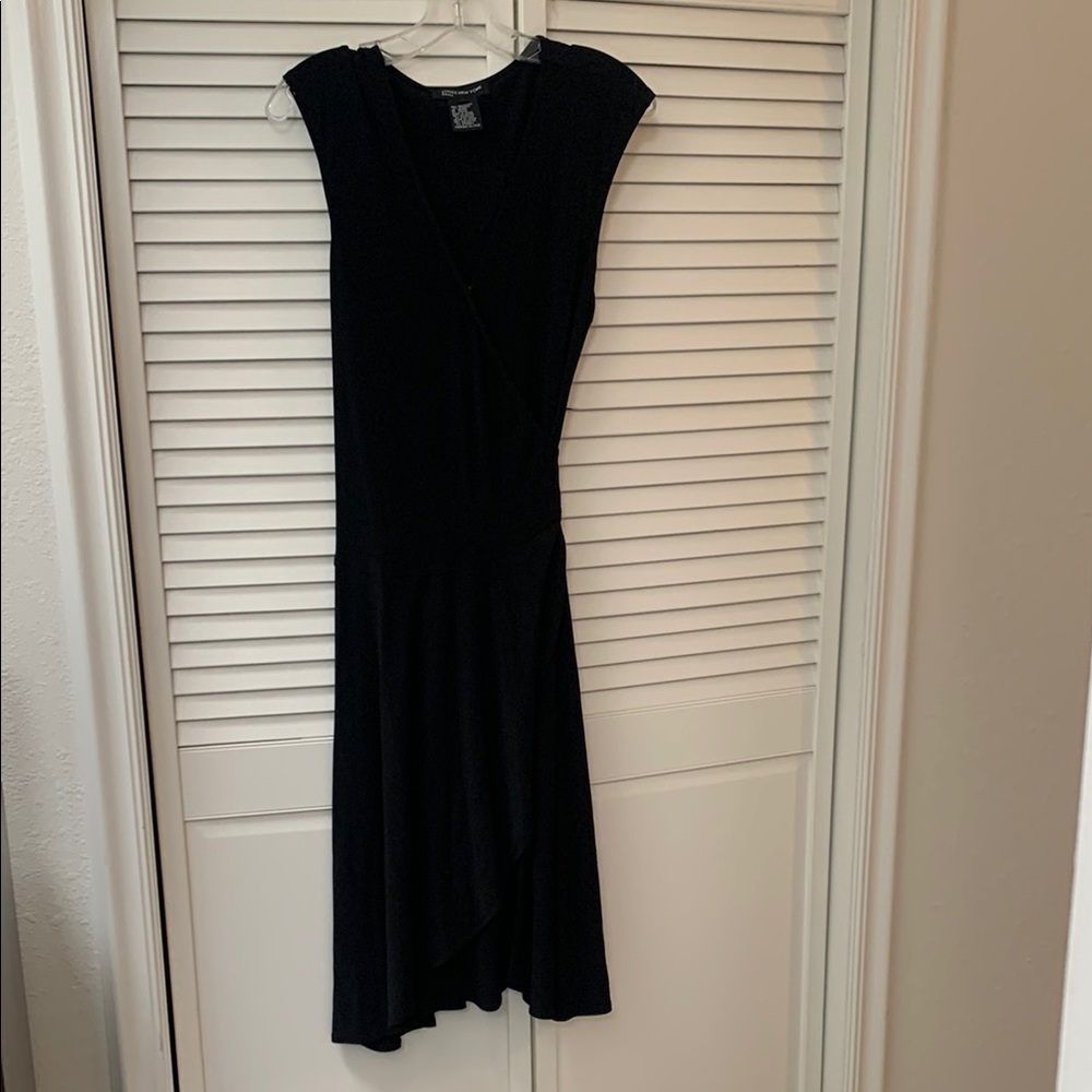 Jones New York Black Asymmetrical Wrap Dress